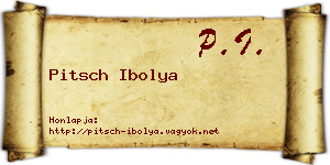 Pitsch Ibolya névjegykártya