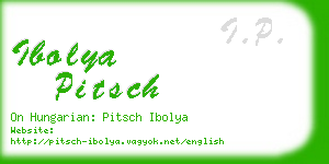 ibolya pitsch business card